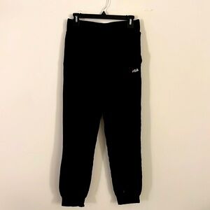Fila for urban outfitters size small thick jogger black sweatpants tie size s